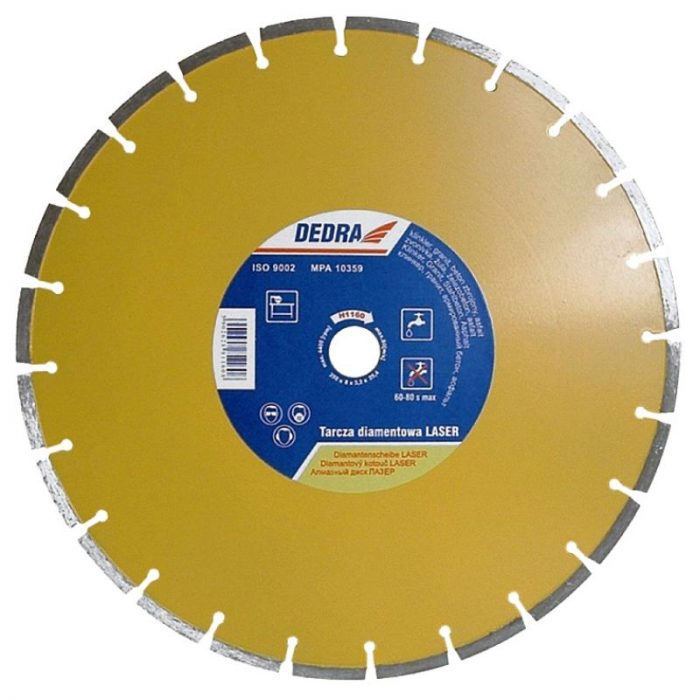 Laserski diamantni rezalni disk 15022.2mm - za armiran beton, granit, asfalt, opeko DEDRA_Mior1
