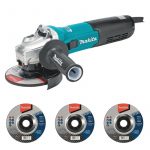 Kotni brusilnik GA5090X01 + 10kom brusilnih plošč MAKITA