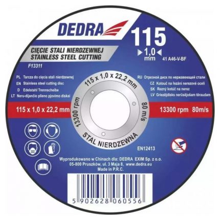 Disk za rezanje INOX, 125x1.0x22.2mm DEDRA