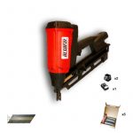 Avtonomna žebljalna pištola D90G2 Alsafix KIT01002 z akumulatorji, polnilcem in paketi žebljev za profesionalna lesarska dela