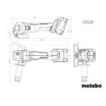 Baterijski kotni brusilnik Metabo W 18 L BL 9-125 z Ø125 mm ploščo in metaBOX kovčkom