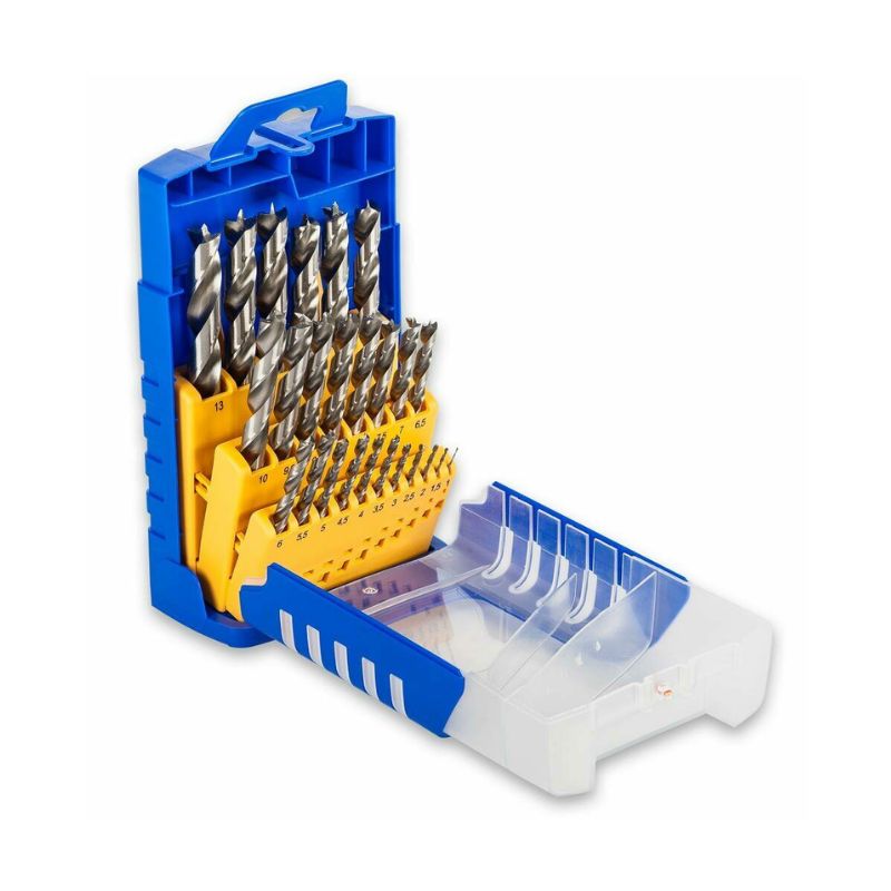 Set HSS svedrov za les FISCH 013G v plastičnem etuiju – 25 kosov od 1 do 13 mm za natančno vrtanje v les, MDF in plastiko HSS svedri za les (set) FISCH 013G v plastičnem etuiju – 25 kosov od 1 do 13 mm za natančno vrtanje v les, MDF in plastiko