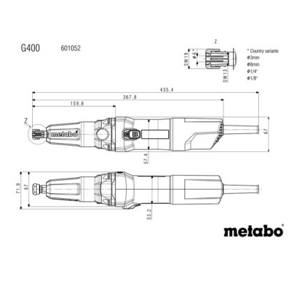 Premi brusilnik biaks biax G 400 vpetje S6mm METABO-