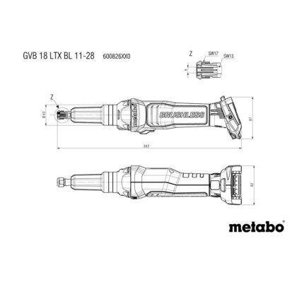 Premi brusilnik biaks GVB 18 LTX BL 11-28 METABO-